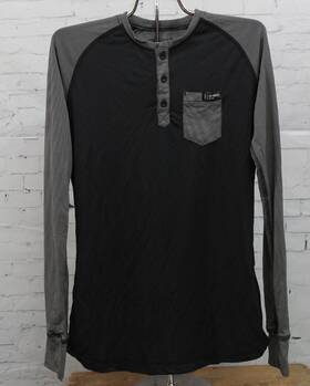 Ride 886745330479 Snowboards Cherry Henley Long Sleeve Base Layer Shirt Womens Medium Black