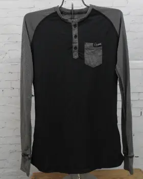 Ride 886745330479 Snowboards Cherry Henley Long Sleeve Base Layer Shirt Womens Medium Black