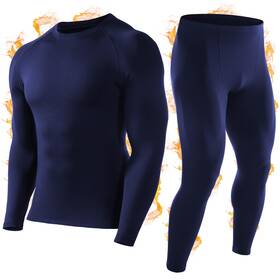 Roadbox 593205955867 Mens Fleece Lined Thermal Long Johns Set For Extreme Cold Skiing Blue
