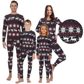 Rocky F149- Christmas Reindeer Pajamas Set Family Men Women Boys Girls Thermal Underwear