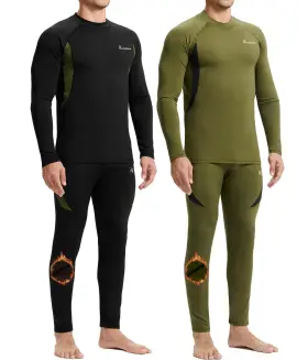 Romision 423233360230 2 Pack Thermal Underwear For Men Long Johns Fleece Lined Hunting Gear Bottom