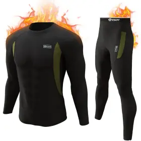 Romision 423233360261 Thermal Underwear For Men Fleece Lined Long Johns Hunting Gear Base