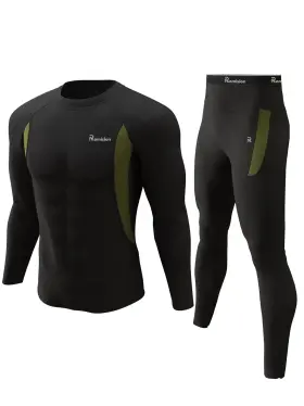 Romision 423233360278 Mens Ultra Soft Thermal Underwear Set Fleece Lined Long Johns Warm B