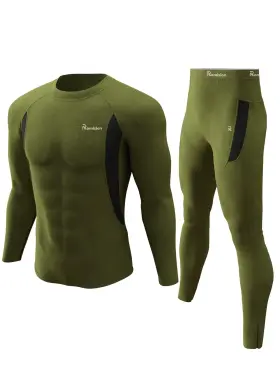Romision 423233360339 Thermal Underwear Long Johns For Men Fleece Lined Base Layer Cold We