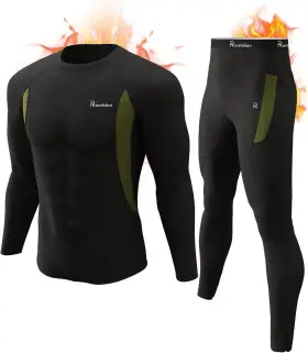 Romision 445030699641 Thermal Underwear For Men Long Johns Fleece Lined Base Layer Set Cold Weather