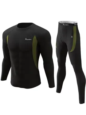 Sfm-18 Romision Xg -bk-cn-of-s Thermal Underwear Long Johns For Men Fleece Lined Base Layer Cold Weather Hun