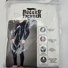 Rugged Frontier 724874071040 Nwt Thermal Set Mens White Waffle Quick Dry Crew And Pant Xl