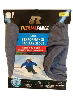 Russell 761253159883 Therma Force Boys Medium 8 Blue Performance Baselayer Thermal Set New