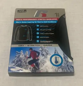 Russell 761253745581 Brand Mens Performance Stretch Baselayer Top Sz Xl 46-48 Black Nib