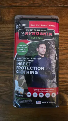 Rynoskin 856440007068 Total Insect Protection Clothing - Shirt Xl Black New