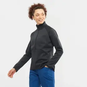 Salomon 195751025904 Womens Transition Half Zip Black Size S