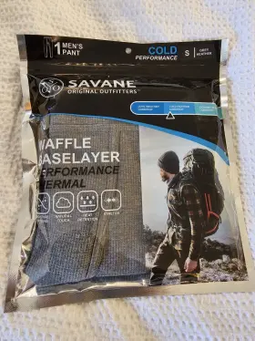 Savane 085142335968 New Cold Performance Waffle Baselayer Thermal Pants Size Small Grey