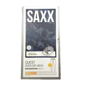 Sxlj73f Saxx - Mens Baselayer Bottom S Slim Fit Quest Quick Dry Mesh