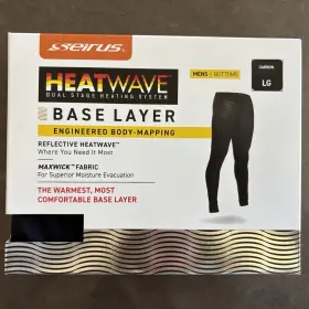 Seirus 090897123203 Men S Large Bottoms Heatwave Body Mapped Base Layer Athletic Fit Black