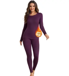 Ze055d-1p04-m Sharicca Thermal Underwear For Women Winter Base Layer Shirts Long Johns Leggings Paja