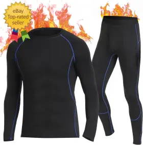 Wu15 Simiya Thermal Underwear Set For Men Long Johns With Fleece Lined Base Layer Workou