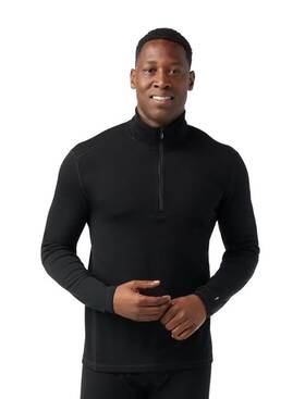 Smartwool 193392650103 120 Mens Thermal Merino 250 Base Layer 1/4 Zip Top -black-medium-new