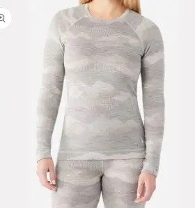 Smartwool 196010685686 Womens Classic Thermal Merino Base Layer 1/4 Zip-grey Patterned- 3x