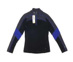 L92522 Smartwool 196246011853 Womens Black Thermal Merino Base Layer 1/4 Zip Top Size M