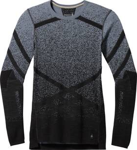 Smartwool 196572854087 115 Womens Merino Base Layer Crew- Black Pewter Blue-medium