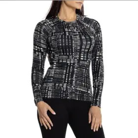 Smartwool 196572854957 115 Women S Thermal Merino Base Layer Top-black Digi Plaid-medium-new