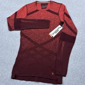 Smartwool 196572865755 New Intraknit Thermal Merino Base Layer Black Cherry Scarlet Womens M