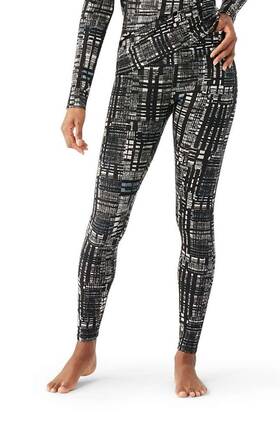 Smartwool 196572872326 Classic Base Layer Thermal Merino Bottom Womens Large Black Digi Plaid