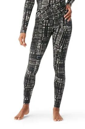 Smartwool 196572872326 Classic Base Layer Thermal Merino Bottom Womens Large Black Digi Plaid
