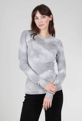 Smartwool 197064568666 110 Womens Classic Thermal Base Layer Crew Top- Light Gray - Medium