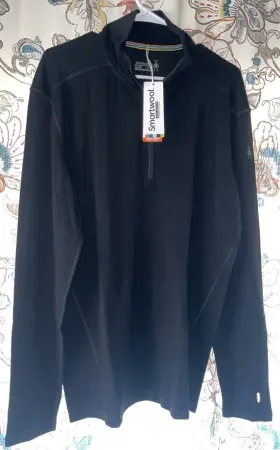 Smartwool 197642257883 2024 Thermal Merino Base Layer Top Men S X-large Black Classic 1/4 Zip