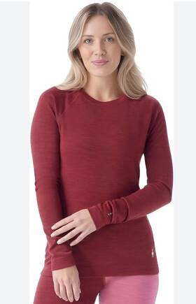 Smartwool 197642618233 115 Women S Merino Base Layer Crew Top- Marsala -large - New Tags