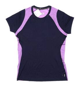Smartwool 772204296137 L17123 Womens Merino 150 Baselayer Colorblock Ss Navy Top Size Large