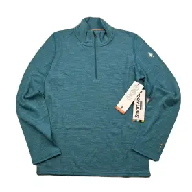 Sn111 Smartwool Nwt Kid Classic Thermal Merino Baselayer 1/4 Zip Blue Green Xl