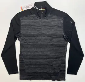 Sw002821 Smartwool Mens Classic Thermal Merino Base Layer 1/4 Zip Top Black Color Shift