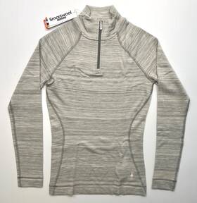 Smartwool Sw002828 Womens Classic Thermal Merino Baselayer 1/4 Zip Top Light Gray Shift