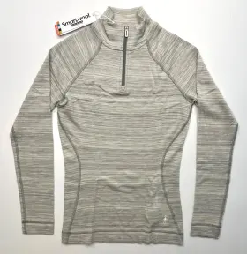 Sw002828 Smartwool Womens Classic Thermal Merino Baselayer 1/4 Zip Top Light Gray Shift