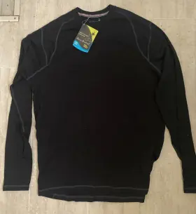 Sw016349010100m000 Smartwool Mens Classic Thermal 250 Merino Base Layer Crew Black Xl