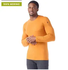 Sw016349k11 Smartwool 115 Men S Classic Thermal Merino Base Layer Crew Top-gold -large