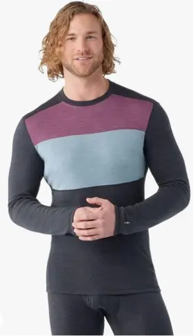 Sw016353m36 Smartwool 115 Men S Classic Thermal Merino Base Layer Crew Top-colorblock-small