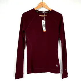 Sw016369 Smartwool Womens Classic Thermal Merino Base Layer Crew Black Cherry Heather M