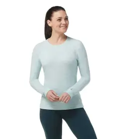 Sw016369j63 Smartwool Womens Classic Thermal Merino Base Layer Crew - Medium Light Blue