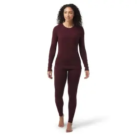Sw016369k40s Smartwool Womens Classic Thermal Merino Base Layer Crew Black Cherry Heather