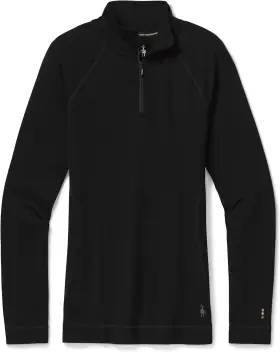 Sw016373001m Smartwool Womens Merino 250 Baselayer 1/4 Zip Top Black Medium