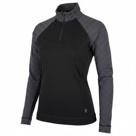 Smartwool Sw016375k78-m Base Layer Thermal Merino Quarter Zip Womens Medium Black Grey Dot