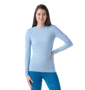 Smartwool Sw019284p07 Womens Intraknit Thermal Merino Base Layer Crew Serene Blue-white
