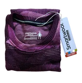 Swo16372k7-s Smartwool Shirt Womens Siz Base Layer Thermal Merino Wool Crew Neck Purple New