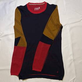 Smartwool Vn#507812 Intraknit 200 Base Layer Top Long Sleeve-has Been Worn Navyredbrown