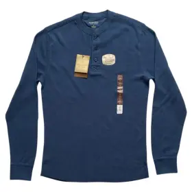 Sonoma 400917585438 Mens Long Sleeve Thermal Henley Extra Soft Causal Shirt Blue Size Small