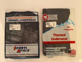 Sports Afield 074495301515 Vtg Mens M Navy 100% Polypropylene Usa Thermal Underwear Set