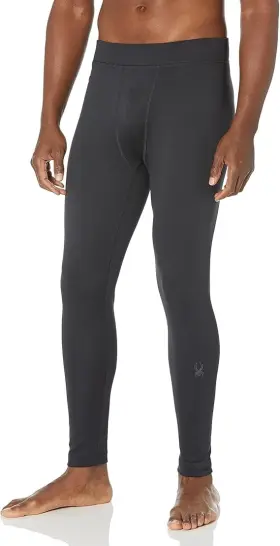 Spyder 192636451902 Mens Midweight Baselayer Pants - Ebony Black Size Small